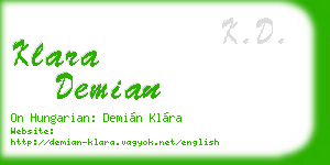 klara demian business card
